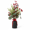 Ashland Berry & Greenery In Black Ceramic Vase Arrangement!