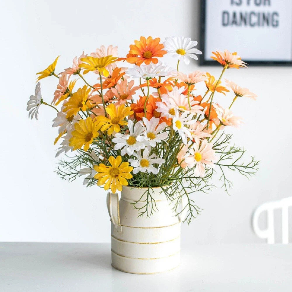 Artificial Silk Daisy Flower with Long Stems for Home Decor Indoor Outside Table