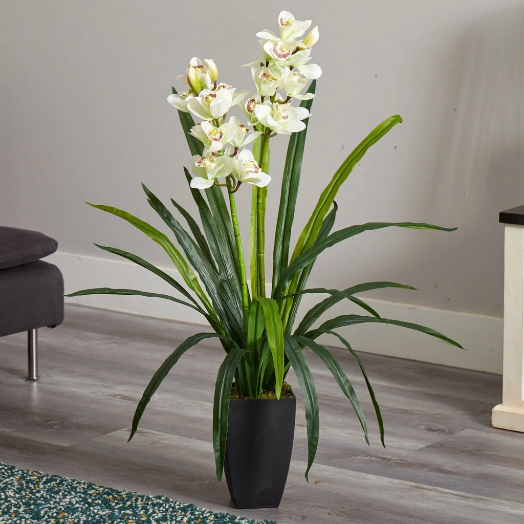 39" Large Cymbidium Orchid Artificial Plant Home Decor (Real Touch).