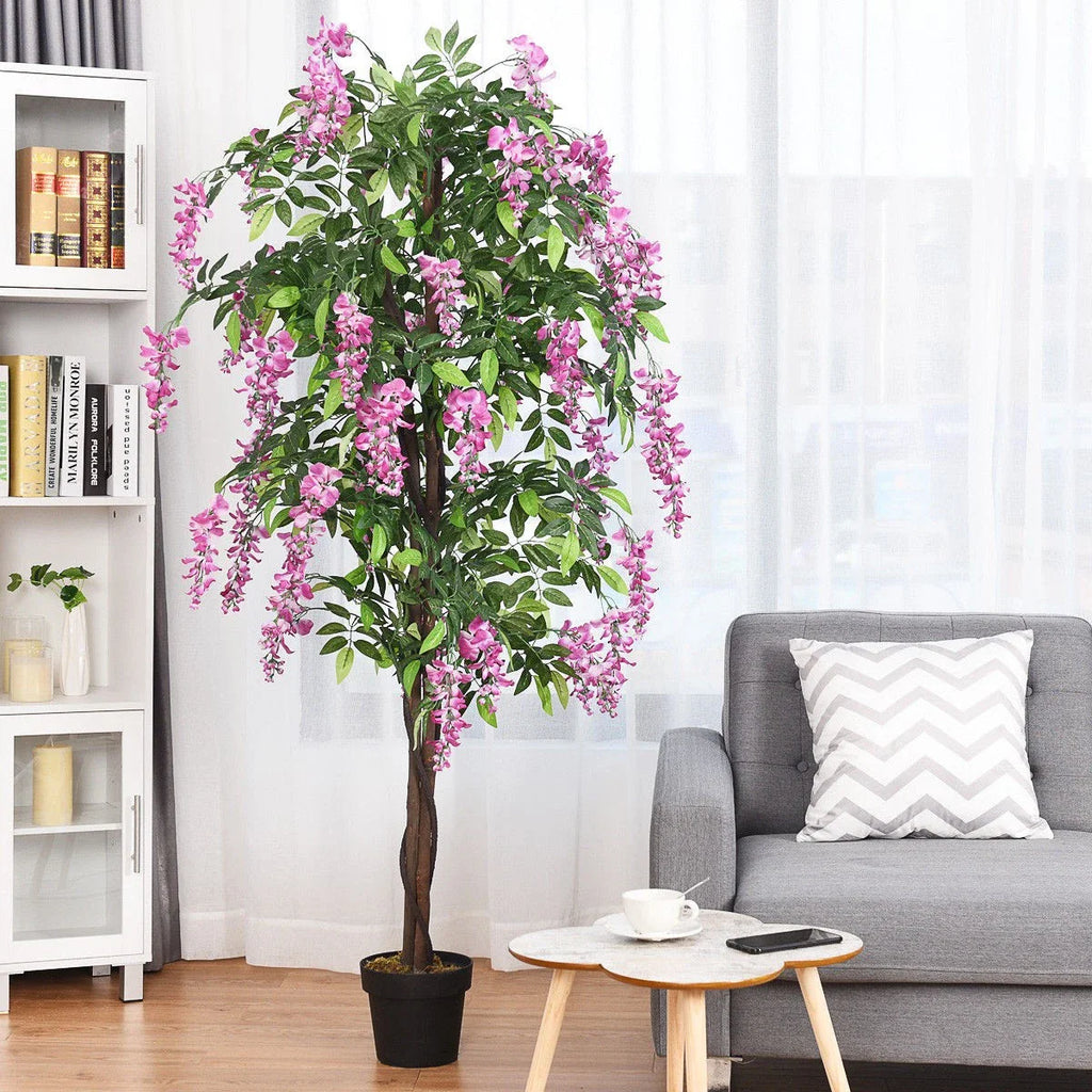 6 FT Artificial Wistera Silk Tree Pink Flower Indoor Outdoor Home Décor